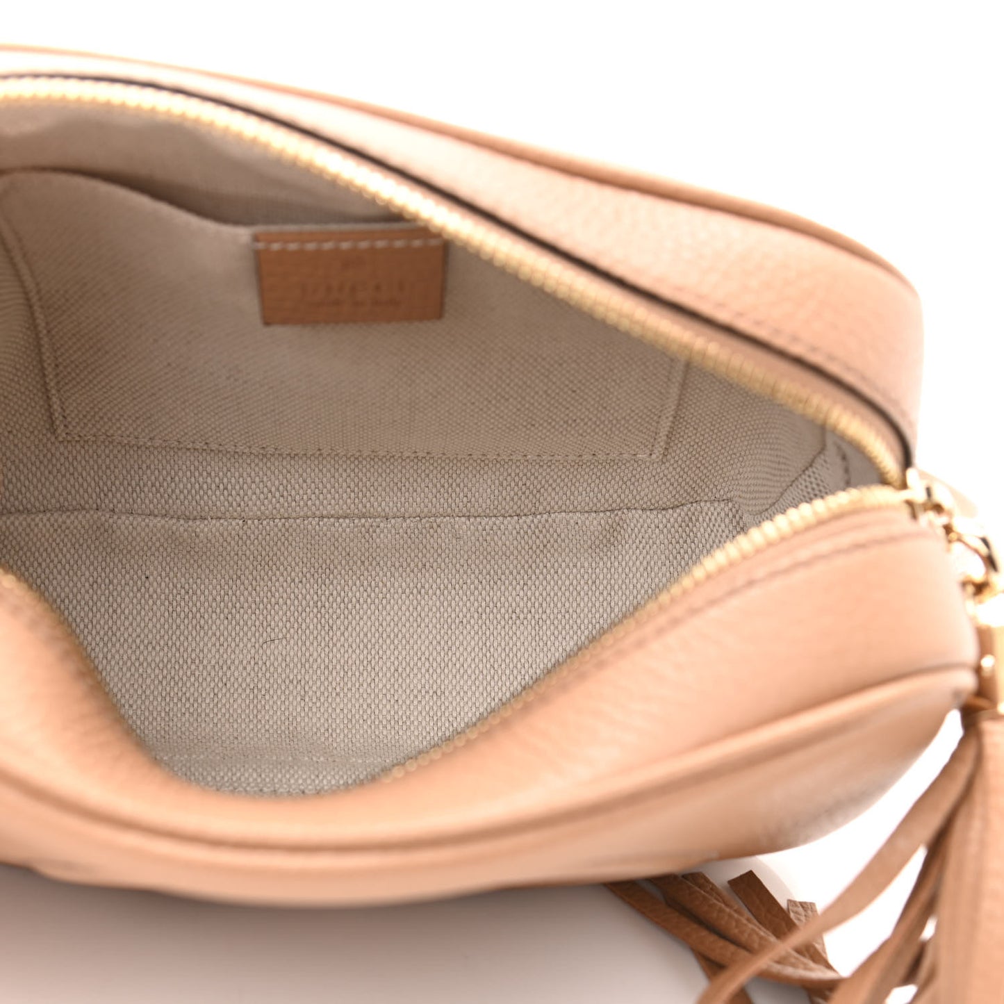 Pebbled Calfskin Small Soho Disco Bag Camelia