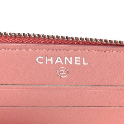 Chanel Lurex Canvas Deauville Medium Zip Around Wallet Pink 6 of 12