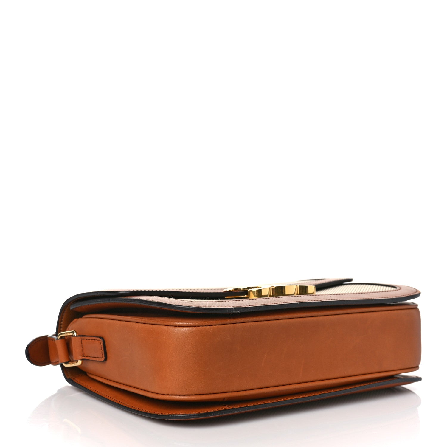 Celine Textile Calfskin Classique Triomphe Bag Natural Tan 4 of 10