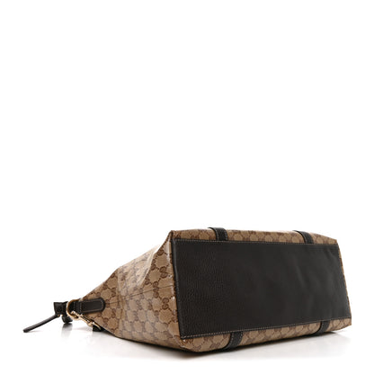 Gucci Crystal Monogram Large GG Charm Dome Satchel Dark Brown 4 of 11