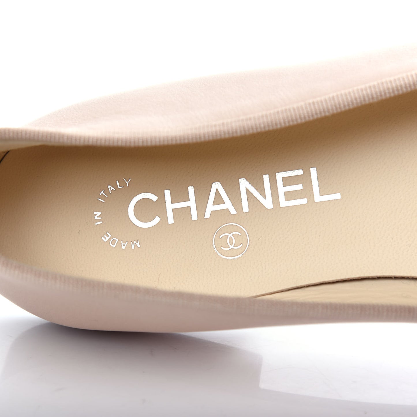 Lambskin Cap Toe CC Ballerina Flats 39.5 Beige