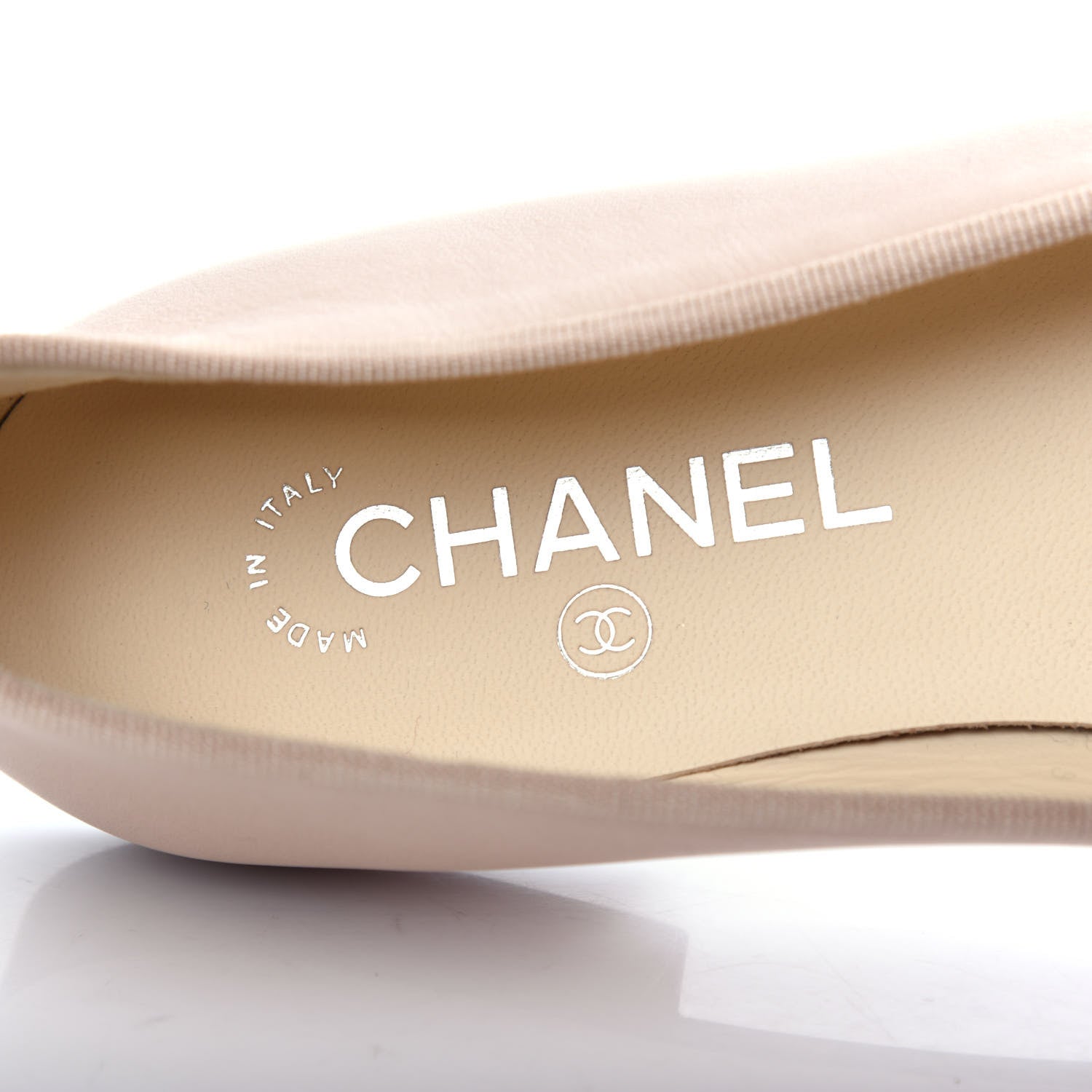 Chanel Lambskin Cap Toe CC Ballerina Flats 39.5 Beige 8 of 10
