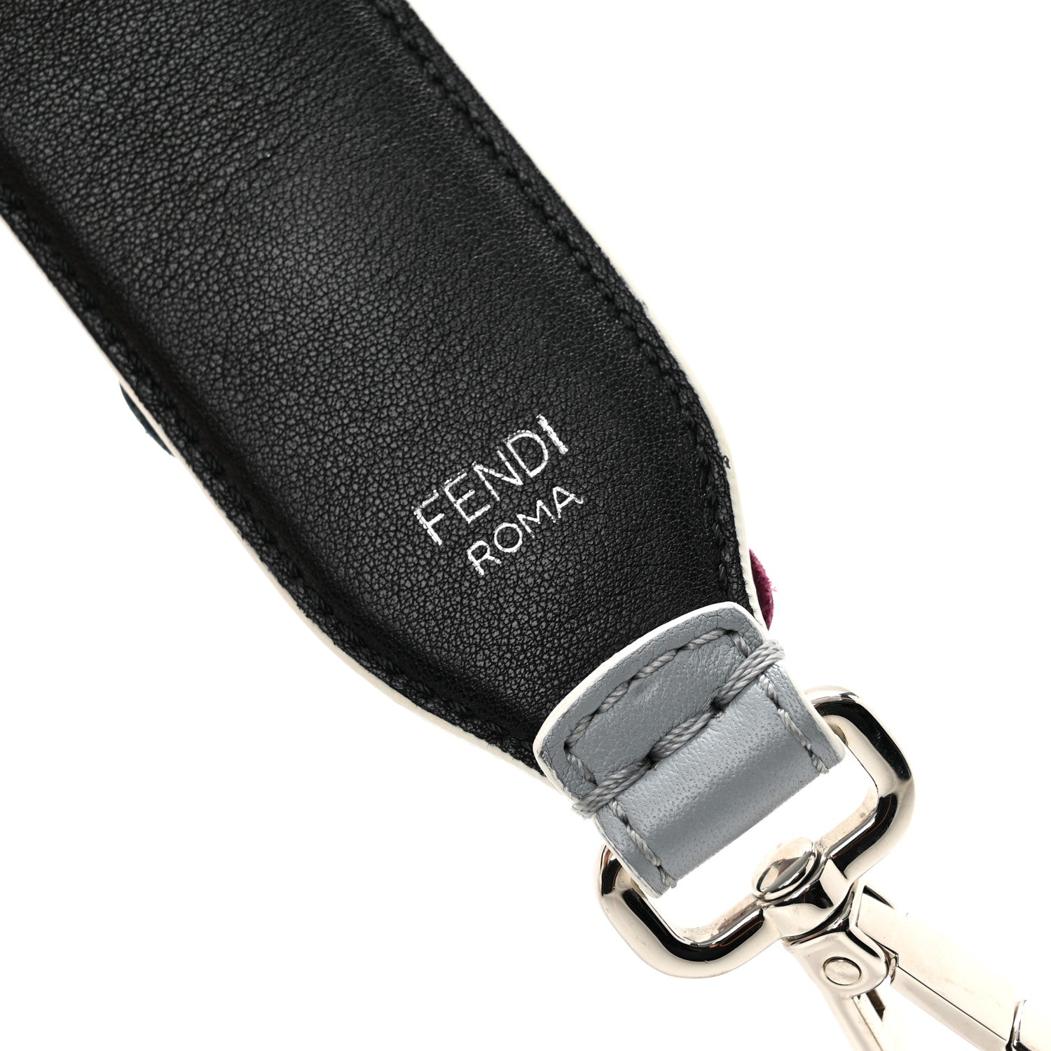 Fendi Vitello Dolce Flowerland Studded Strap You Polvere Black Multicolor 4 of 6