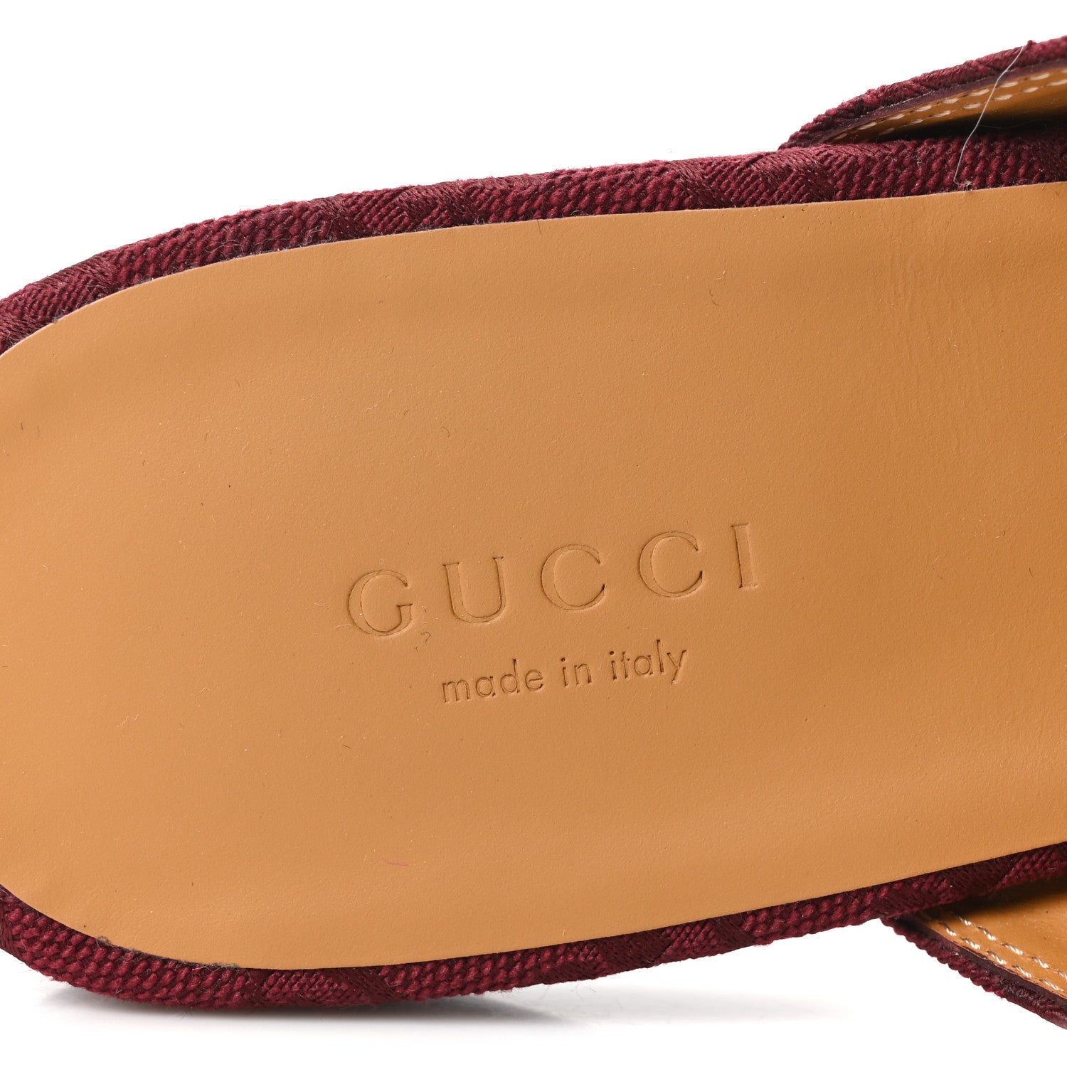 Gucci New Canvas GG Monogram Malaga Kid Womens Princetown Slippers 39.5 Rosso Ancora 8 of 9
