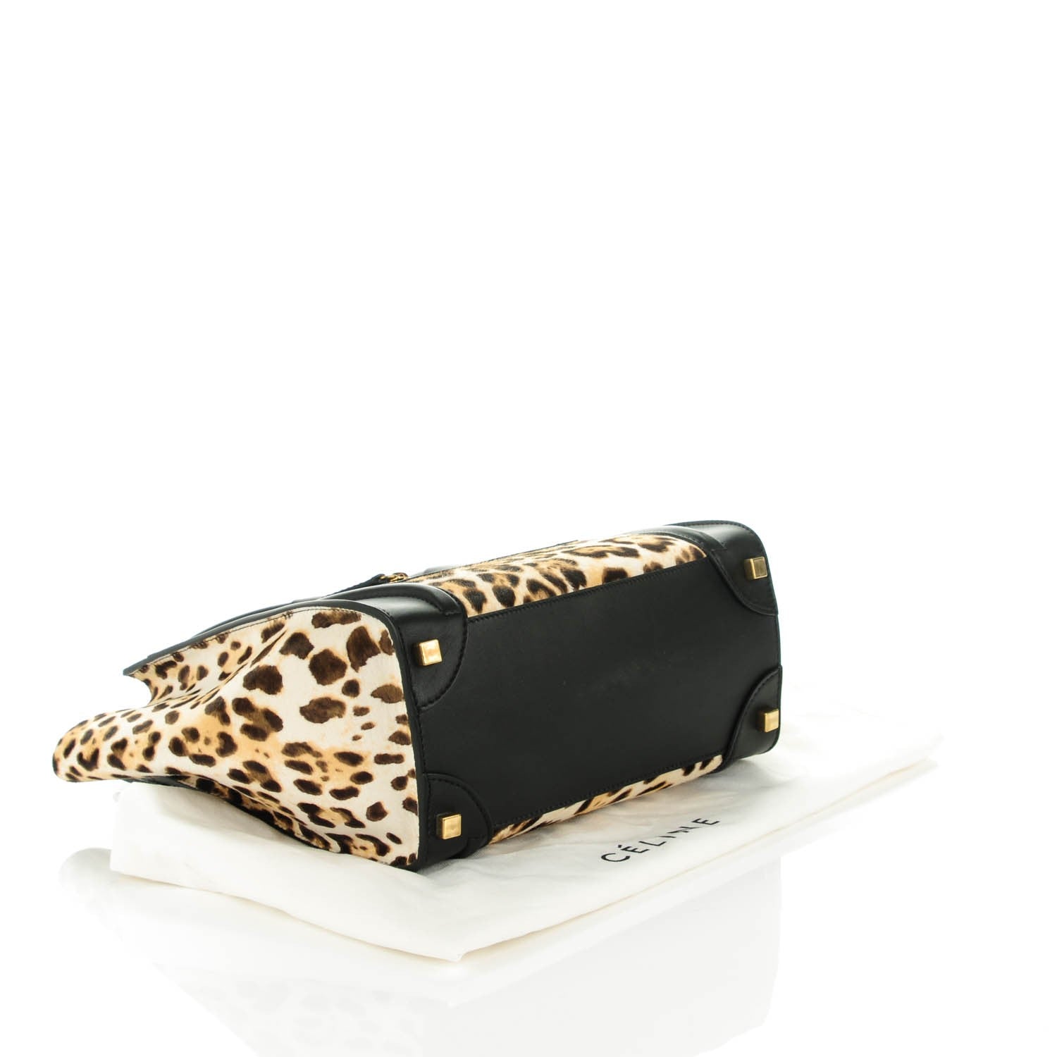 Celine Leopard Pony Hair Micro Luggage Black 4 of 8