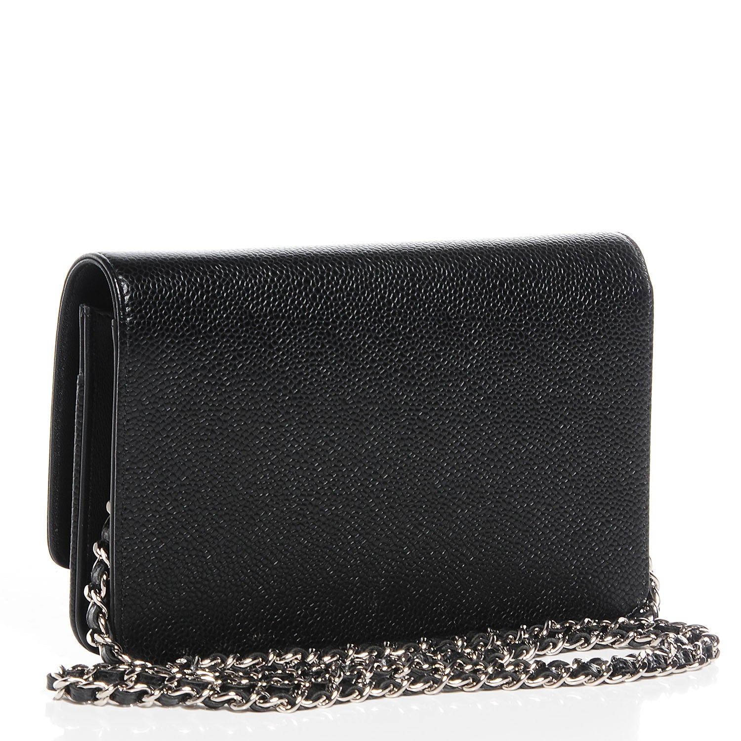 Chanel Caviar Timeless CC Wallet On Chain WOC Black 3 of 8