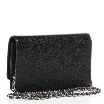 Chanel Caviar Timeless CC Wallet On Chain WOC Black 3 of 8
