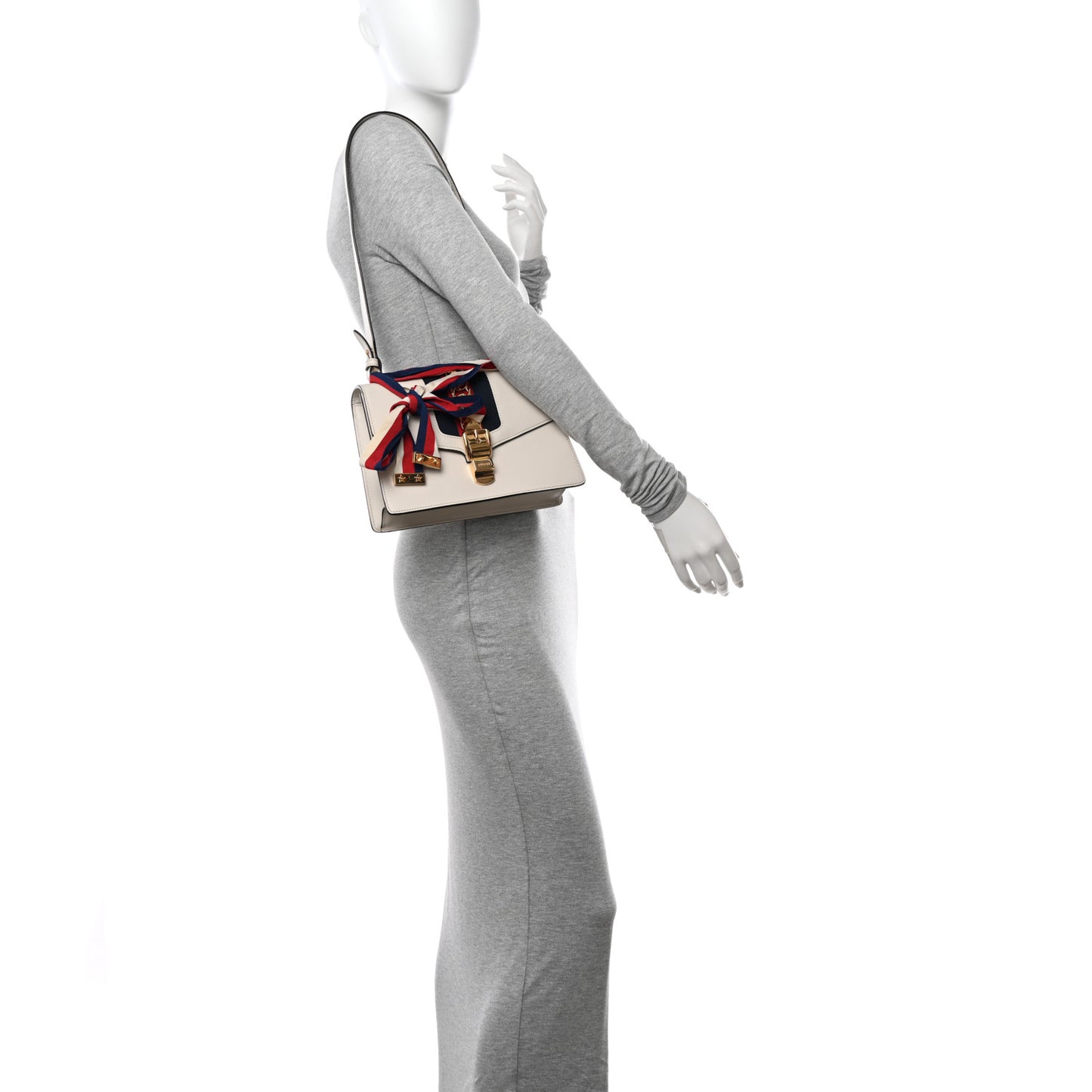 Calfskin Small Sylvie Shoulder Bag Off White