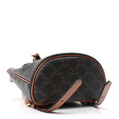 Celine Triomphe Canvas Calfskin Mini Folco Backpack Tan 4 of 11