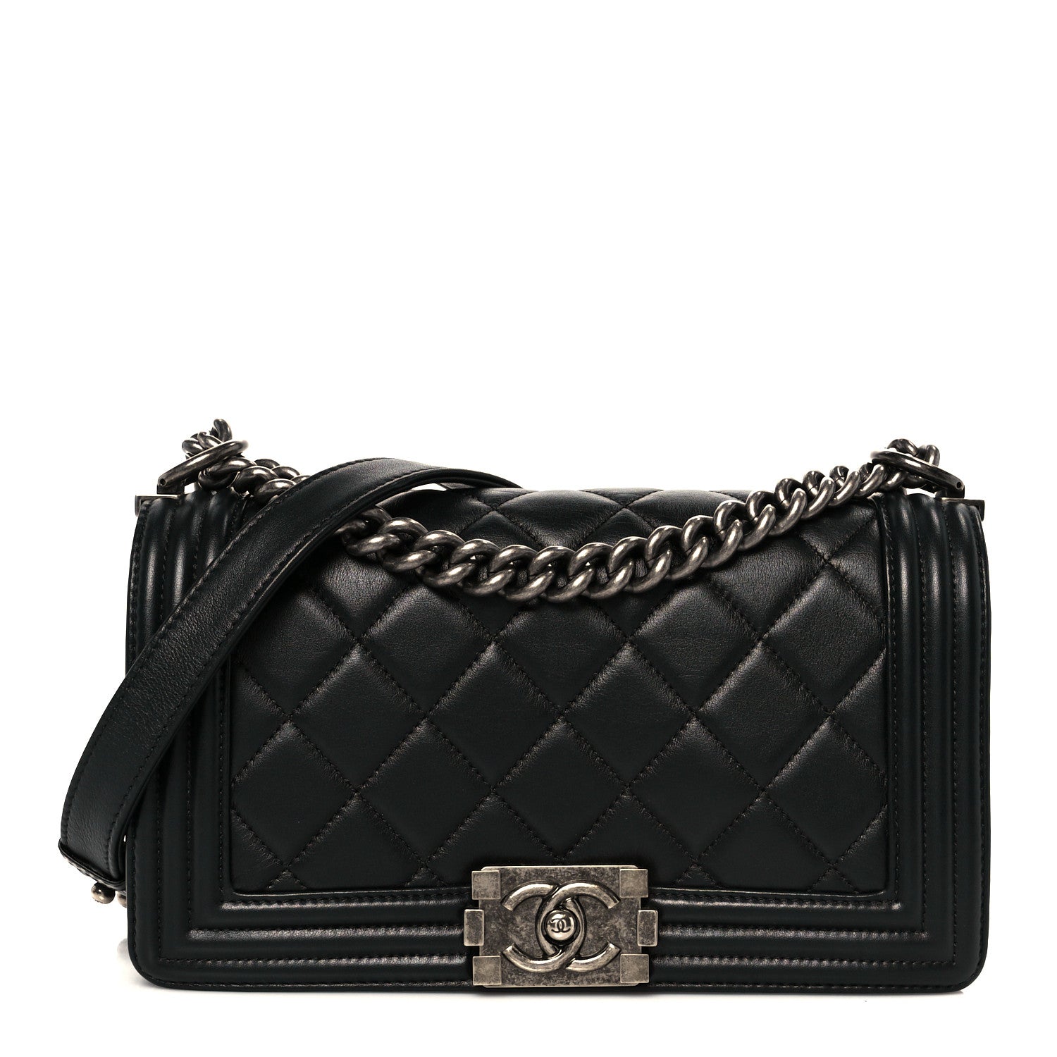Chanel Calfskin Quilted Medium Boy Flap Black 1 of 11