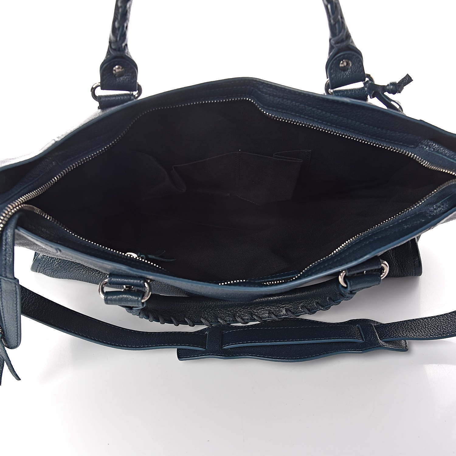 Balenciaga Chevre Silver Metallic Edge Hardware City Bleu Paon 5 of 10