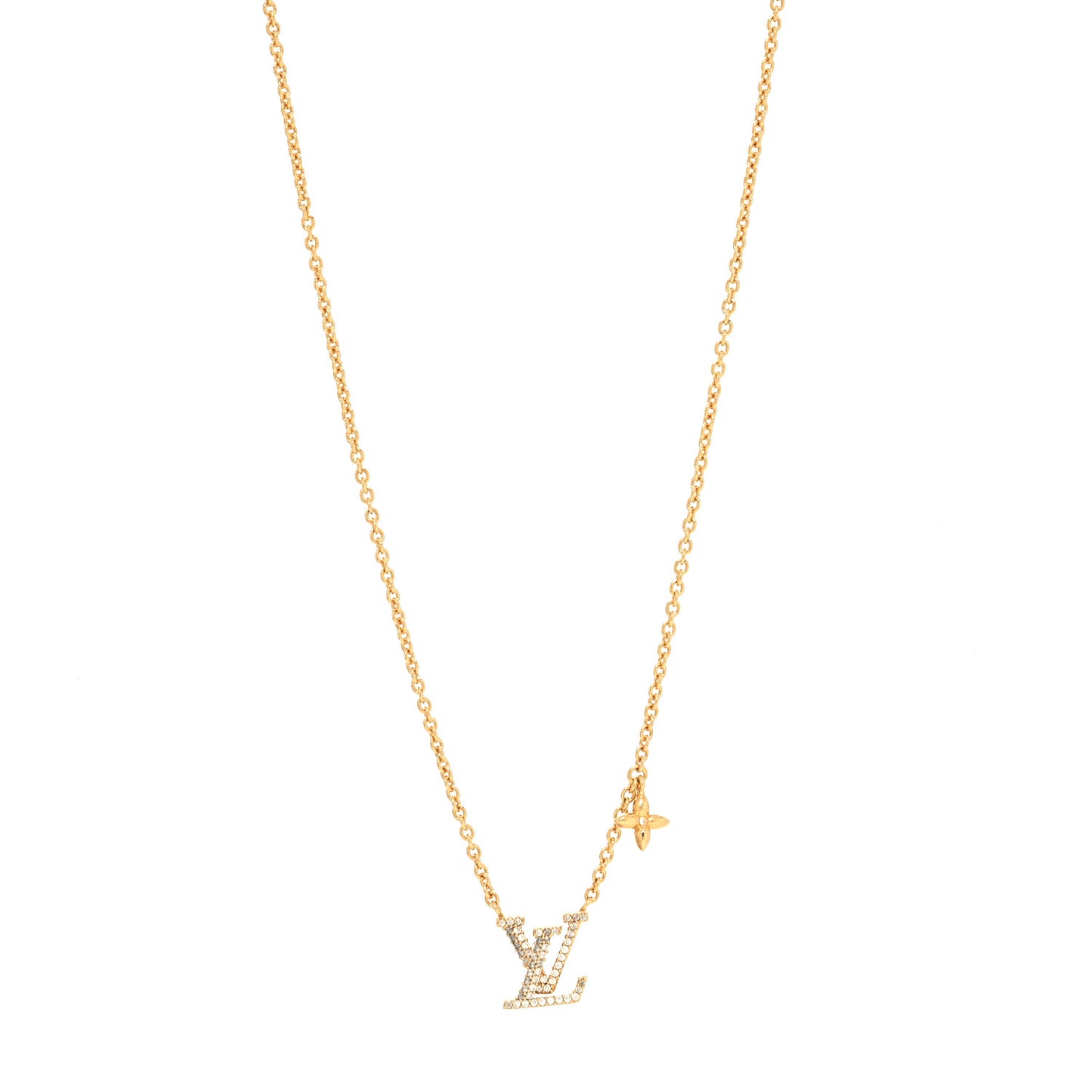 Metal Crystal LV Iconic Necklace Gold