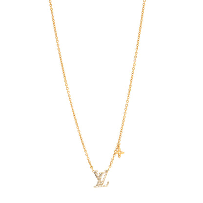 Louis Vuitton Metal Crystal LV Iconic Necklace Gold 1 of 6
