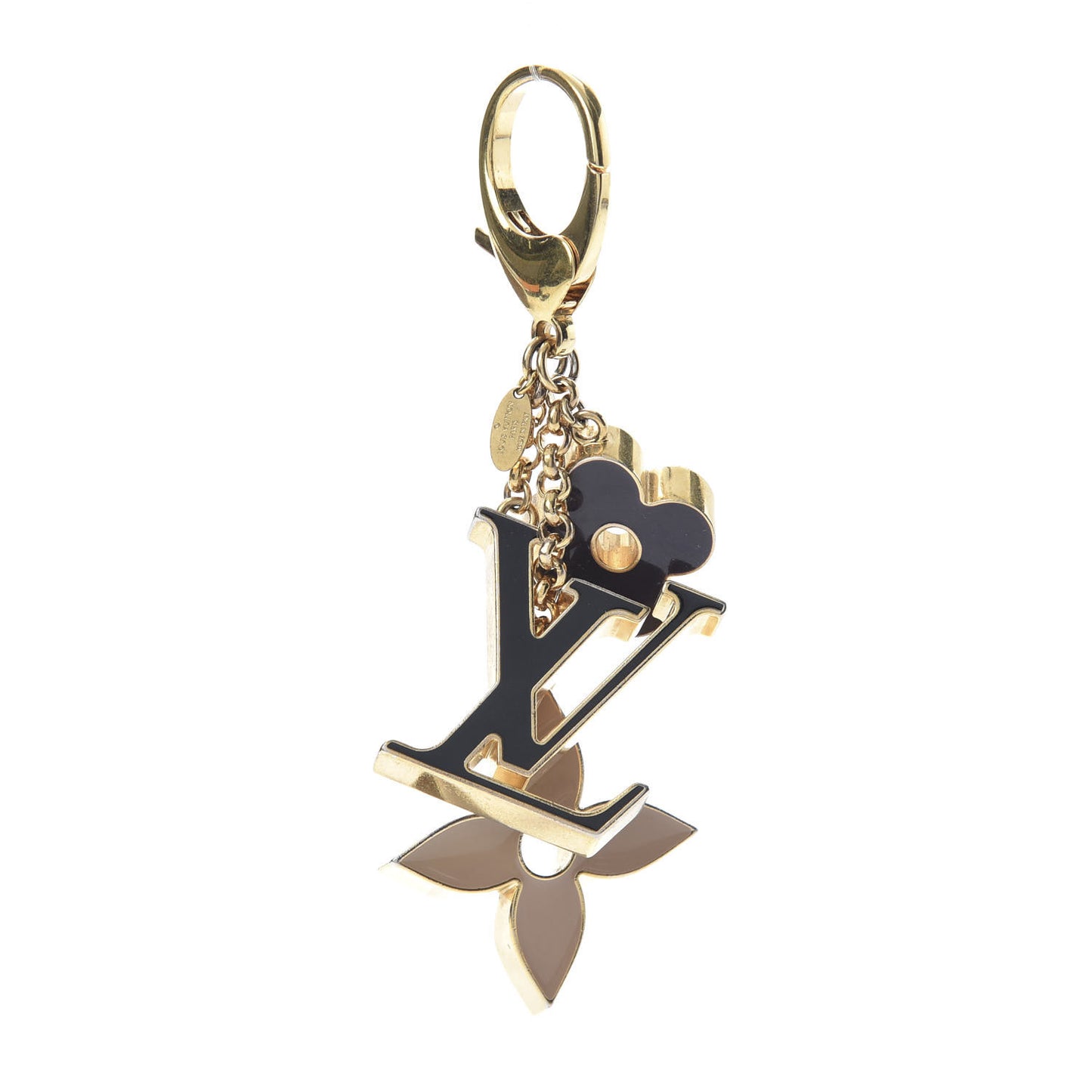 Fleur De Monogram Bag Charm Dore