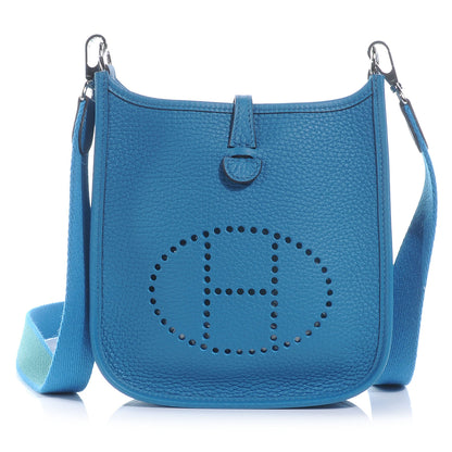 Hermes Taurillon Clemence Evelyne TPM Bleu Izmir 1 of 8
