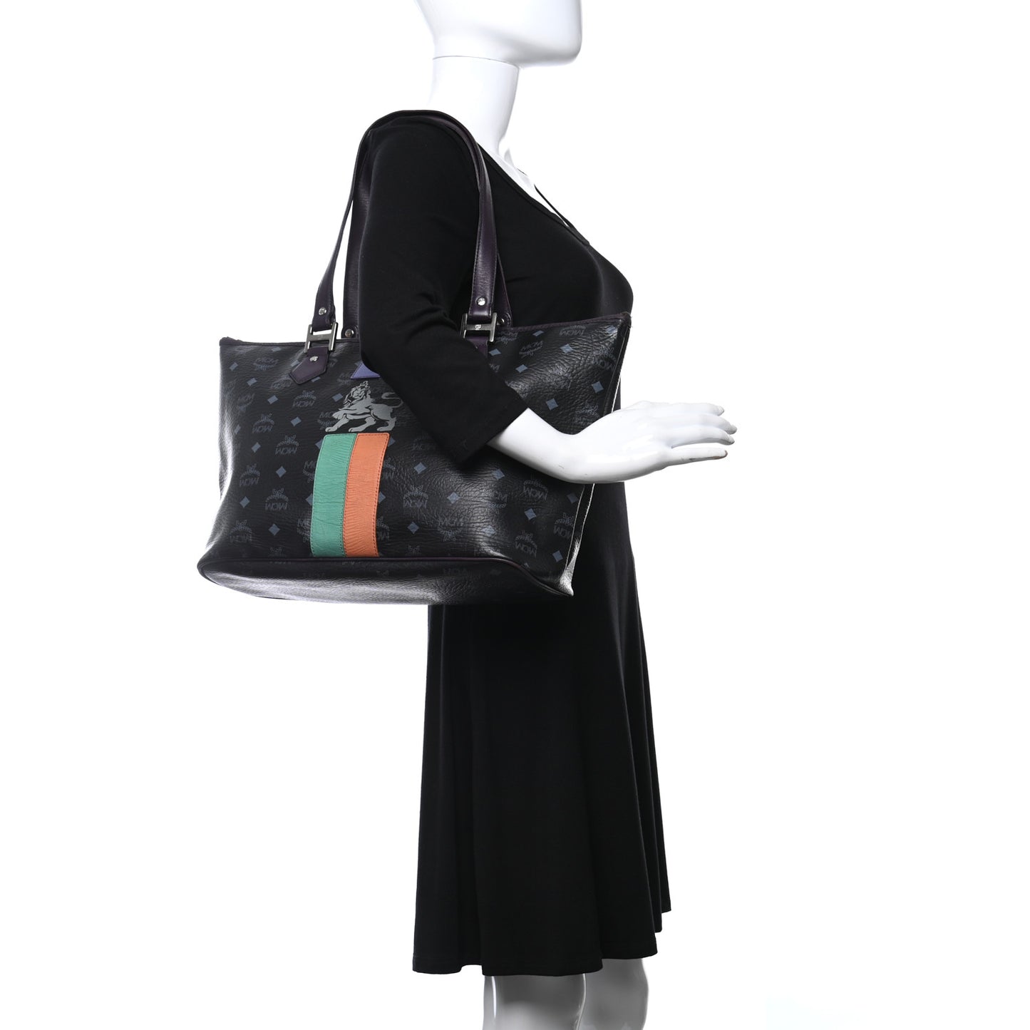 Visetos Striped Munich Lion Tote Black