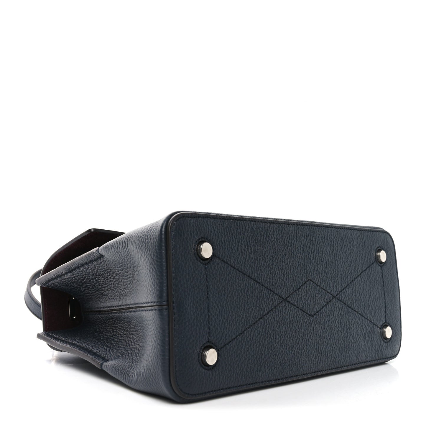 Small Classic Grain Calfskin Mini Seaton Midnight Blue