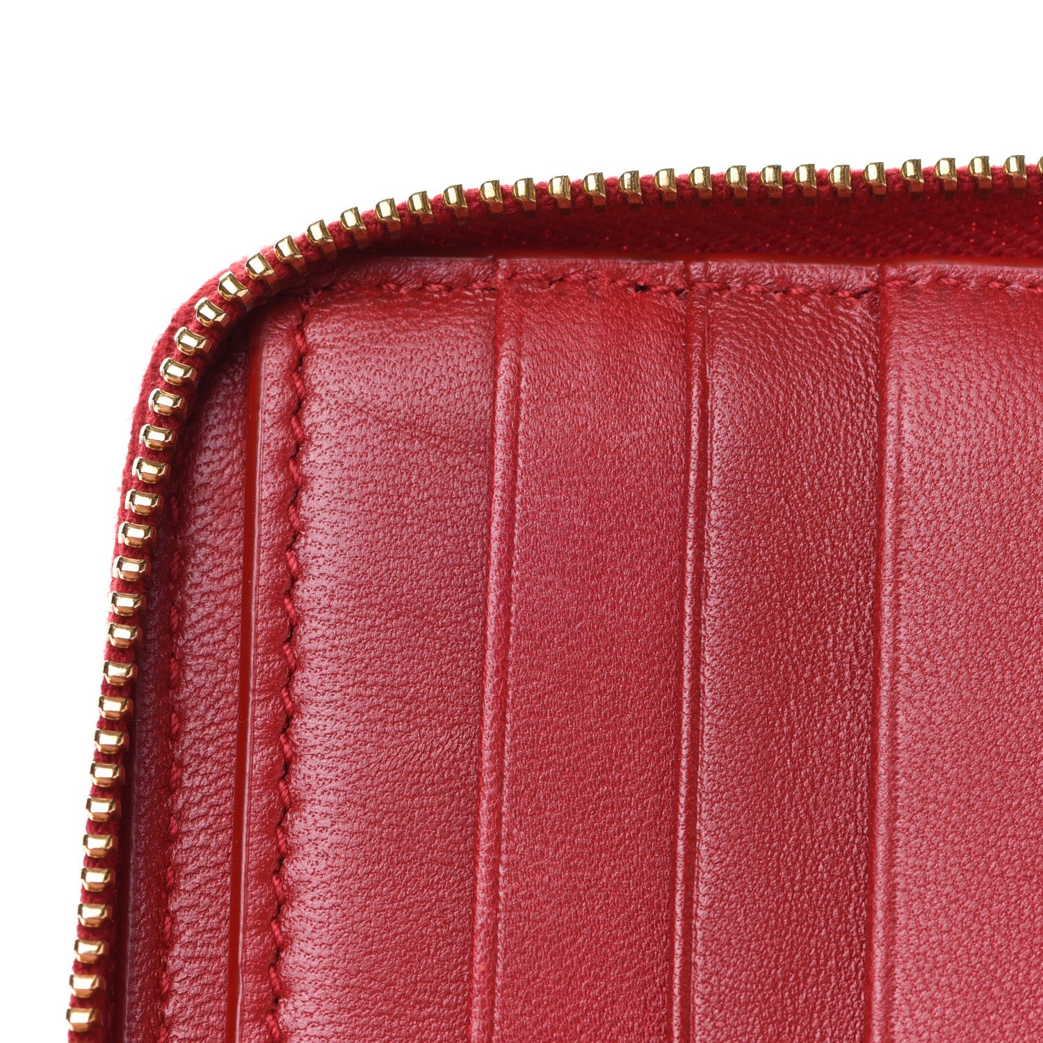 Saint Laurent Patent Matelasse Monogram Vicky Zip Around Card Holder Rouge Eros 8 of 12