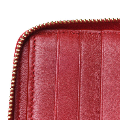 Saint Laurent Patent Matelasse Monogram Vicky Zip Around Card Holder Rouge Eros 8 of 12