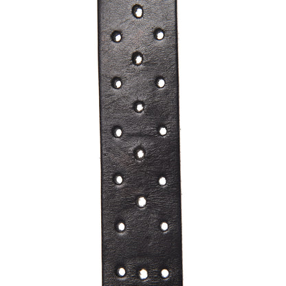 Gucci Calfskin Perforated Interlocking G Belt 75 30 Black 5 of 6