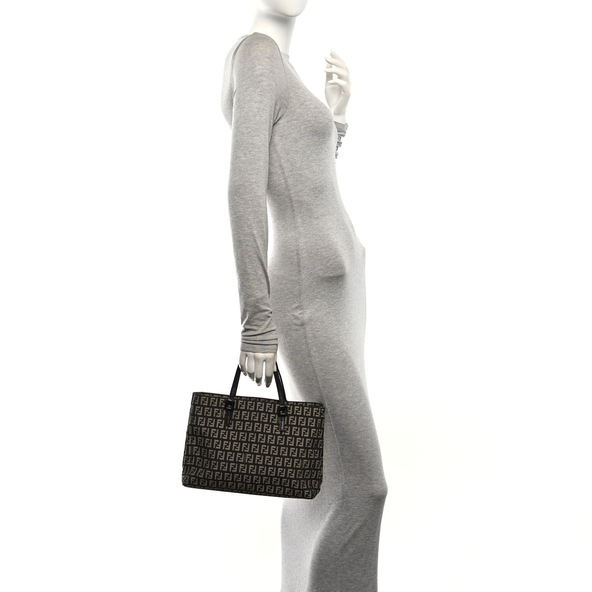 Fendi Zucchino Small Tote Brown 2 of 11