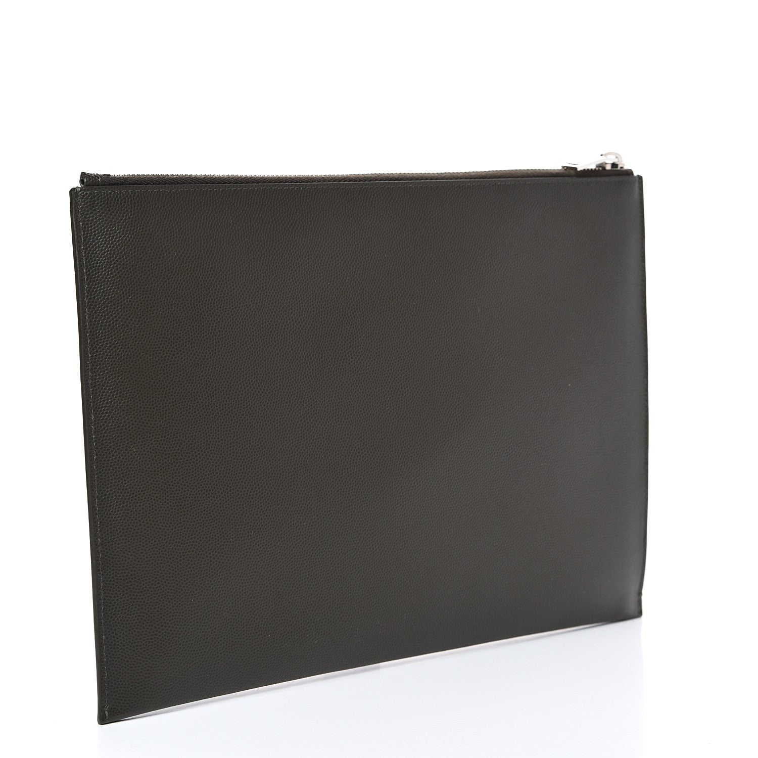 Saint Laurent Matte Grain De Poudre Zipped Document Holder Khaki 2 of 7