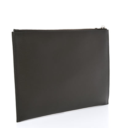 Saint Laurent Matte Grain De Poudre Zipped Document Holder Khaki 2 of 7
