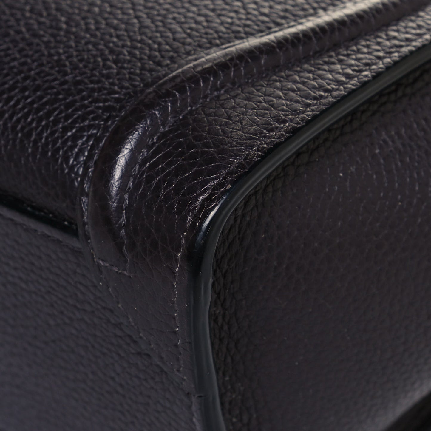 Drummed Calfskin Nano Luggage Liquorice