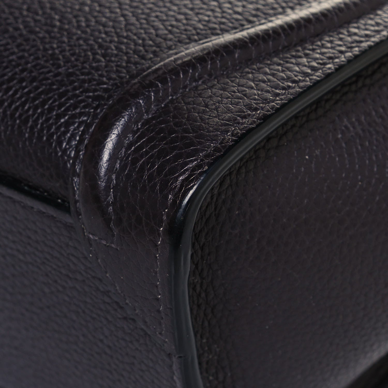 Celine Drummed Calfskin Nano Luggage Liquorice 11 of 14