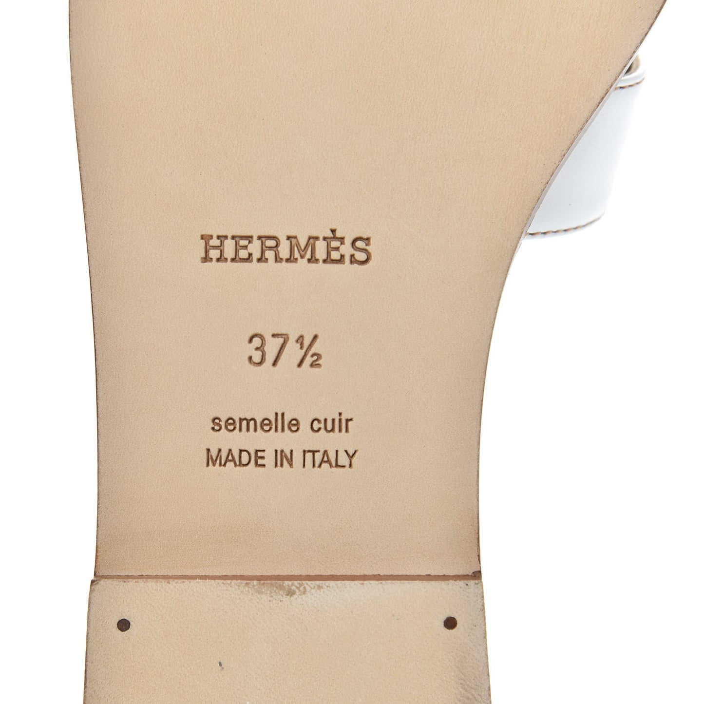 Box Calfskin Oran Sandals 37.5 White