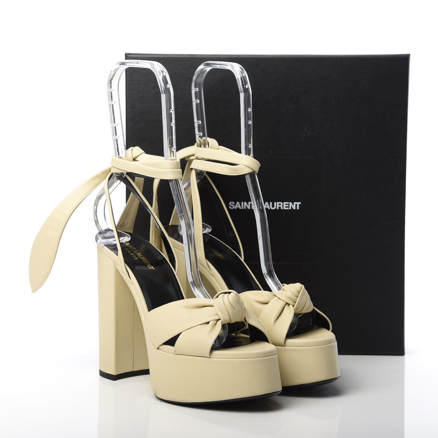 Vendome Nappa Bianca 85 Platform Sandals 39.5 Light Cream