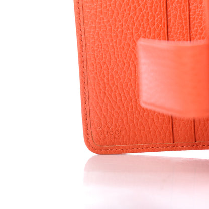 Gucci Monogram Dollar Calfskin Zip Around French Flap Wallet Beige Ebony Sun Orange 6 of 15