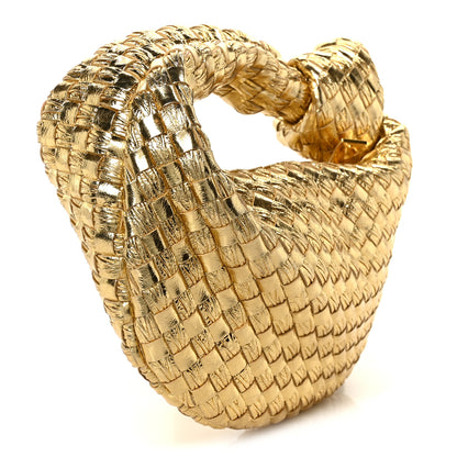 Bottega Veneta Laminated Calfskin Pressed Intreccio Mini Jodie Gold 3 of 11