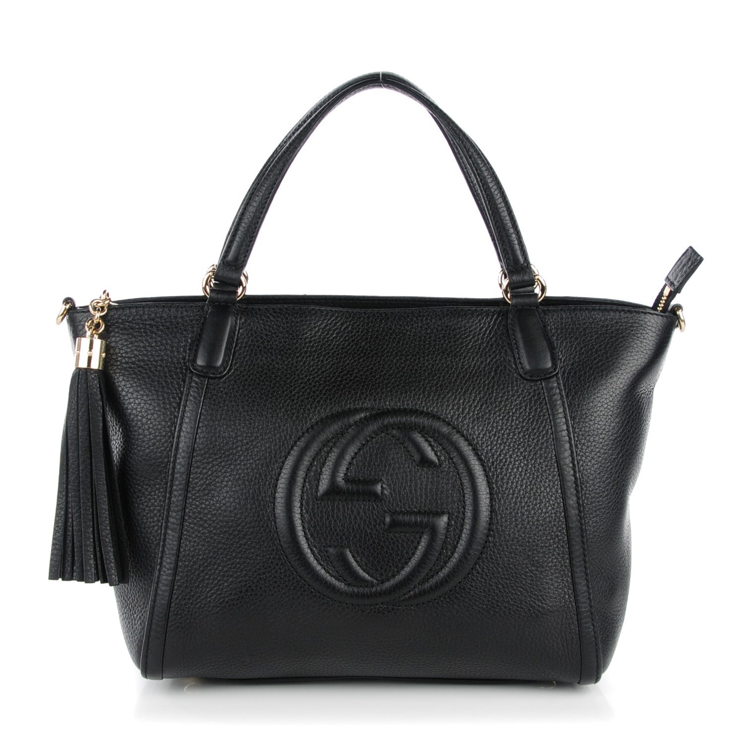 Gucci Pebbled Calfskin Small Soho Top Handle Bag Black 1 of 7