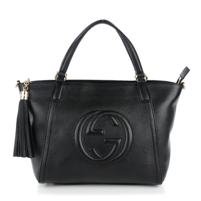 Gucci Pebbled Calfskin Small Soho Top Handle Bag Black 1 of 7