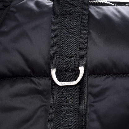 Chanel Nylon Quilted Logo Duffel Black 11 of 12