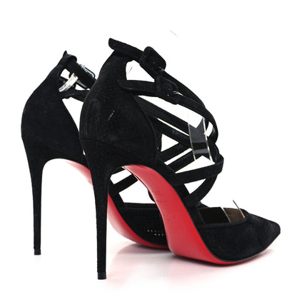 Christian Louboutin Veau Velours Perforated Victorilla 100 Pumps 38.5 Black 5 of 8