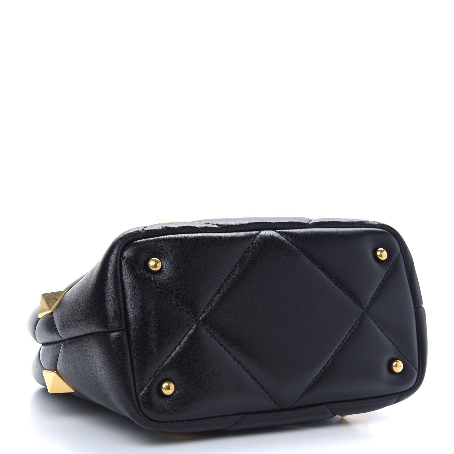 Valentino Garavani Nappa Small Roman Stud The Handle Bag Black 4 of 8