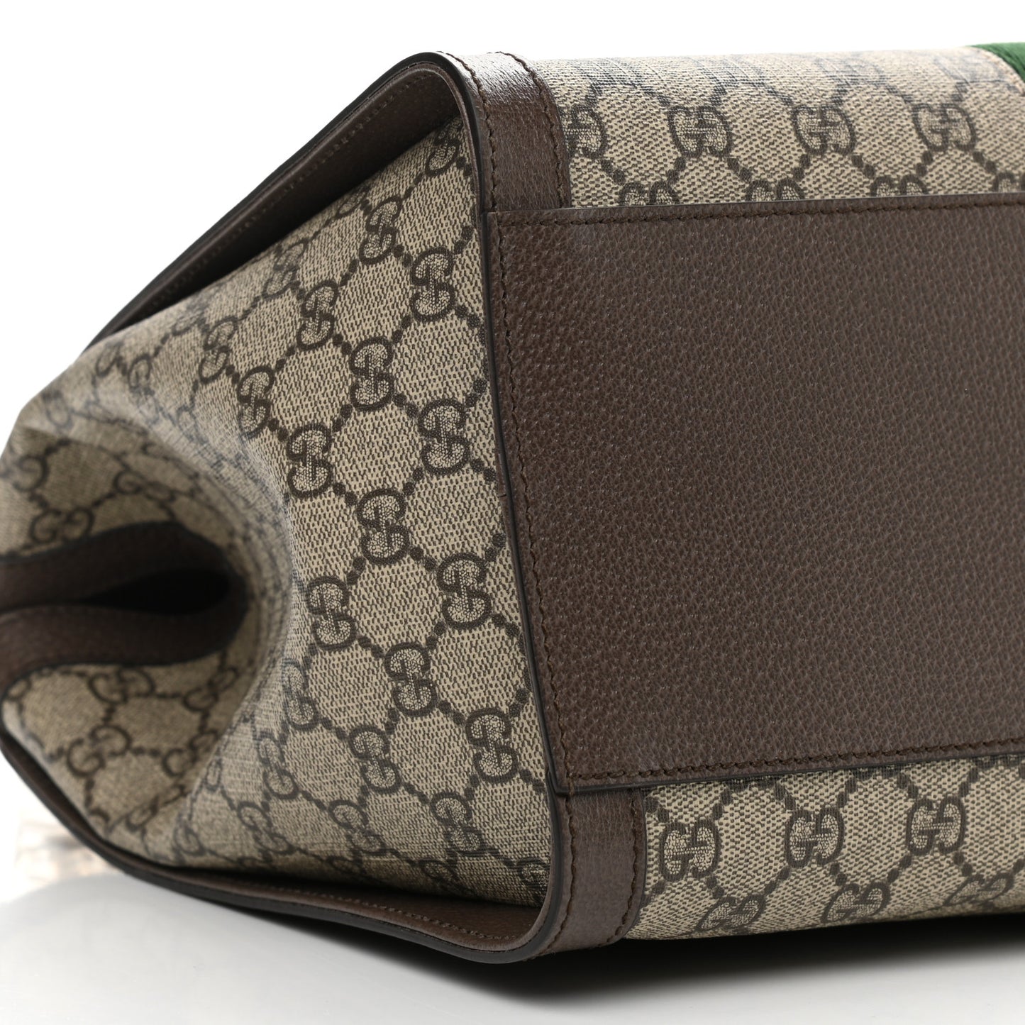 GG Supreme Monogram Web Medium Ophidia Tote Bag Brown