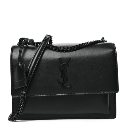 Saint Laurent Calfskin Medium Monogram Monochrome Sunset Black 1 of 7