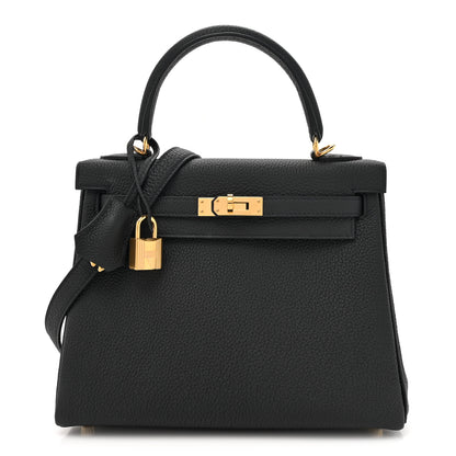 Hermes Togo Kelly Retourne 25 Black 1 of 12