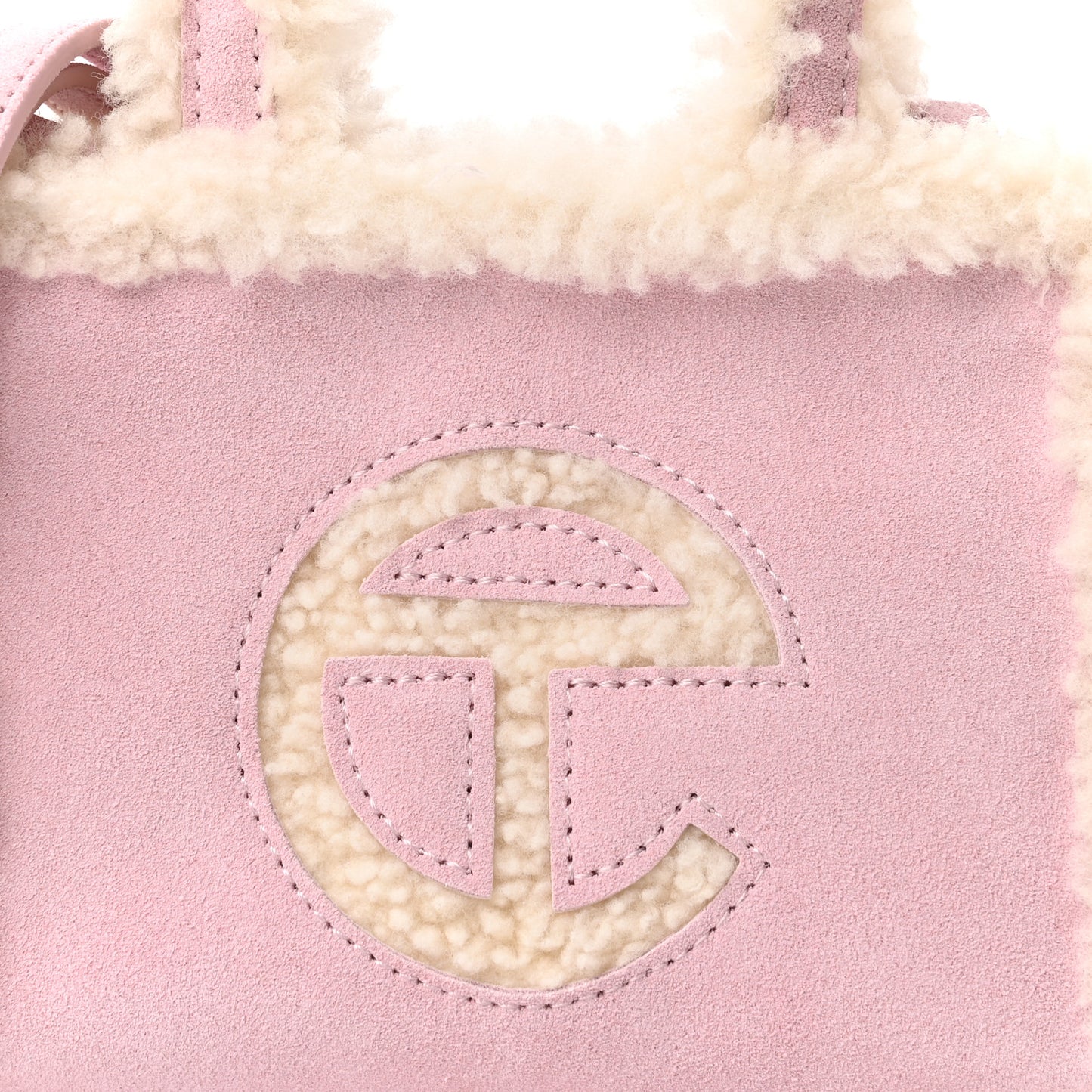 X UGG Suede Shearling Small Shopping Bag Pink
