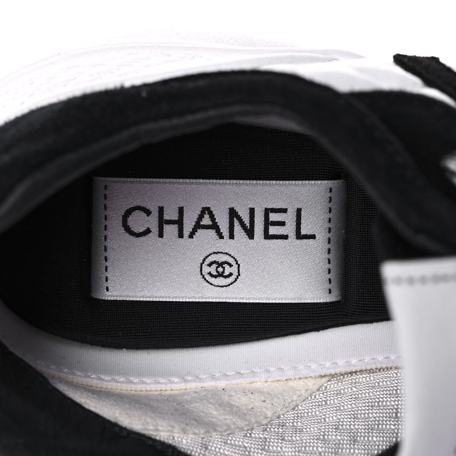 Chanel Fabric Suede Kidskin CC Sneakers 37.5 Dark Navy White 7 of 9