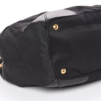 Prada Tessuto Nylon Soft Calfskin Tote Black 8 of 10