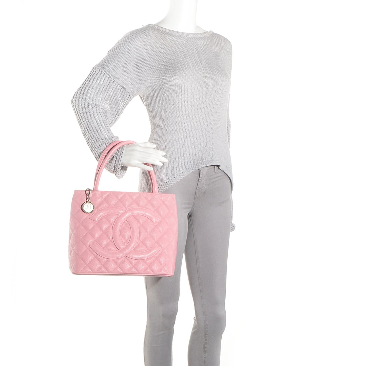Caviar Medallion CC Tote Light Pink