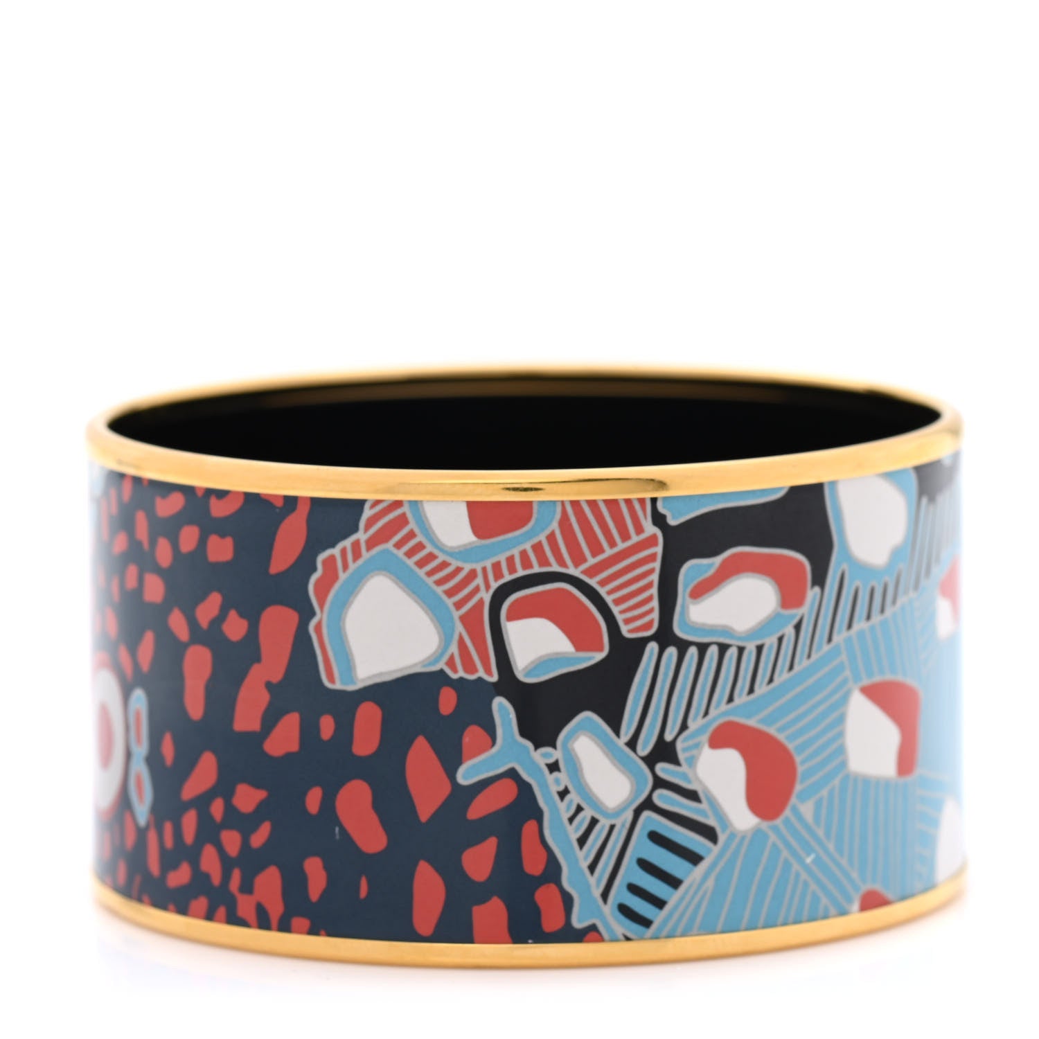 Hermes Enamel Printed Grand Fonds Extra Wide Bracelet 70 1 of 5
