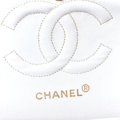 Chanel Lambskin Quilted Medium Double Flap White 6 of 14