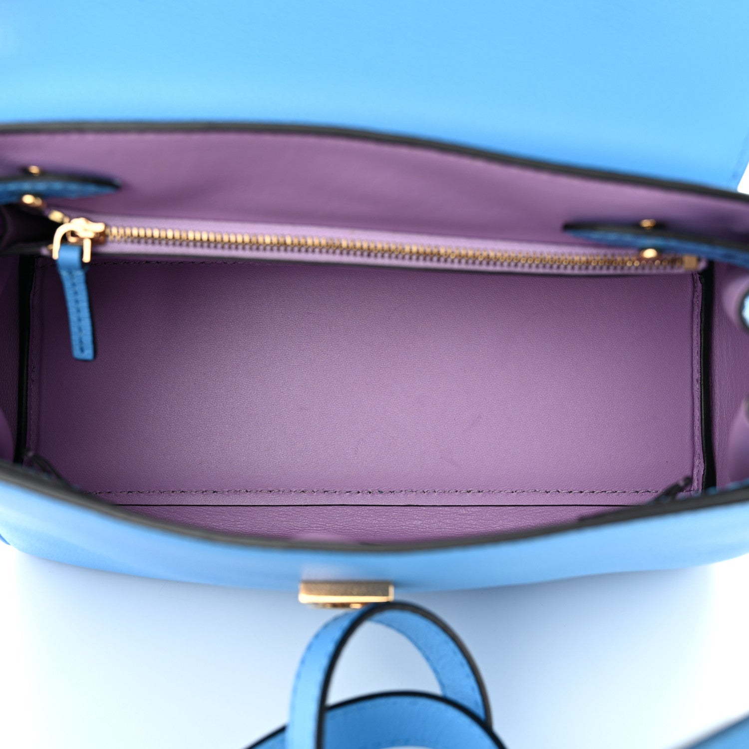 Versace Calfskin Medium La Medusa Top Handle Handbag Blue 5 of 12