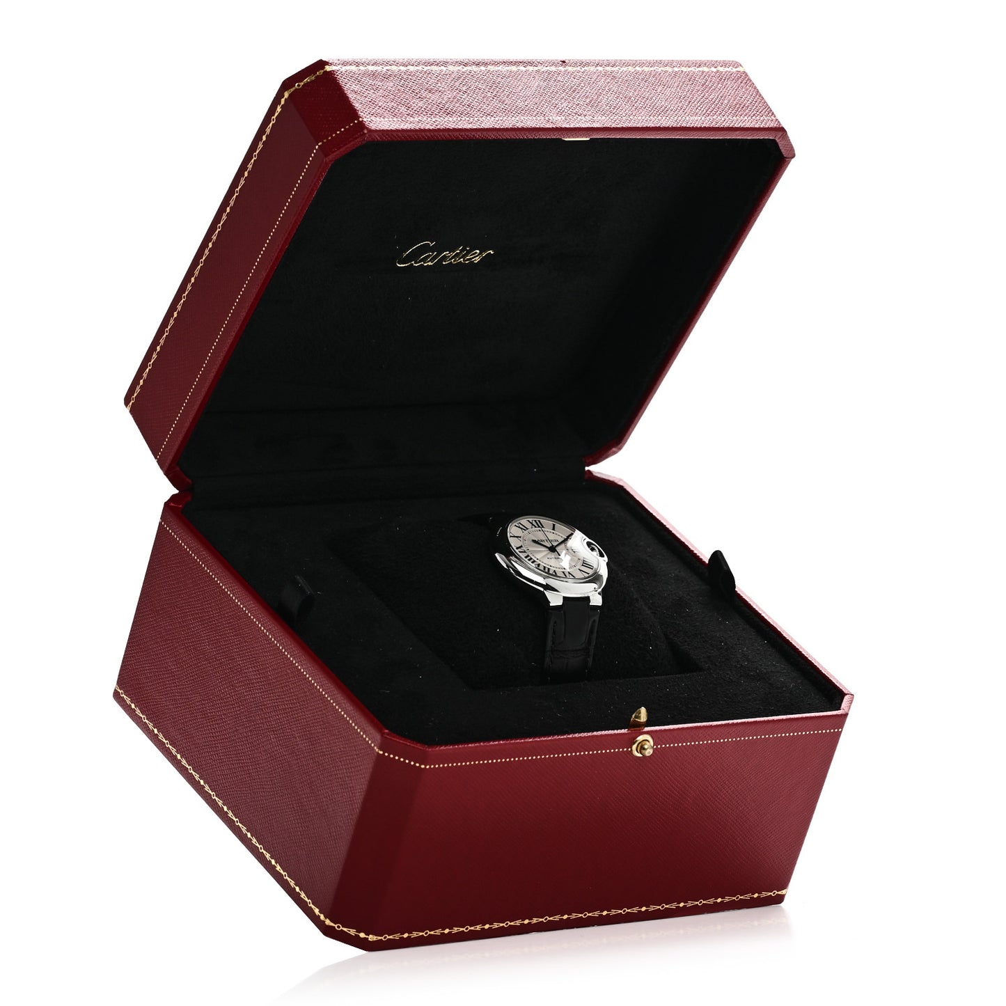 Stainless Steel Alligator 33mm Ballon Bleu De Cartier Automatic Watch