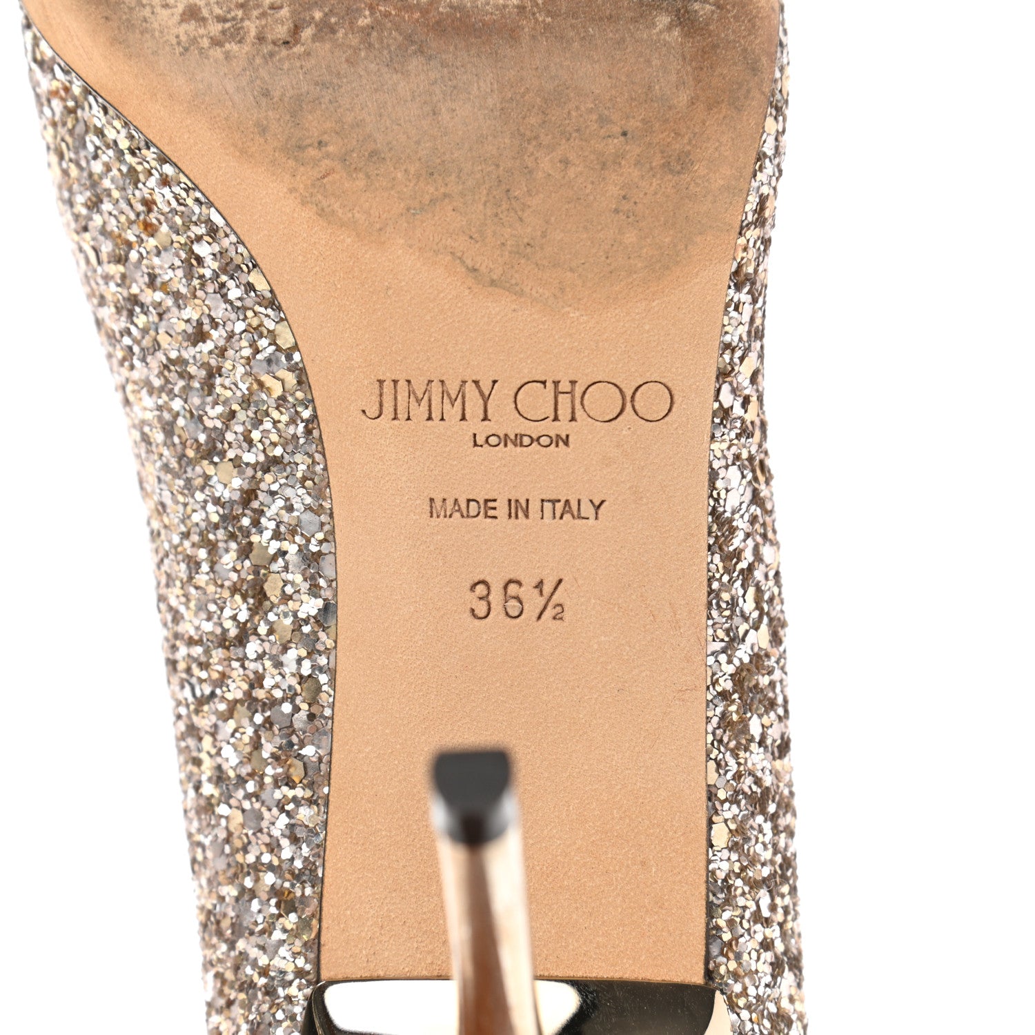 Jimmy Choo Coarse Glitter Fabric Agnes 85 Pumps 36.5 Ballet Pink 6 of 7